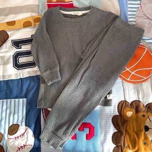 Baby Barn toddler matching pajama set grey 18 - 24 month organic cotton